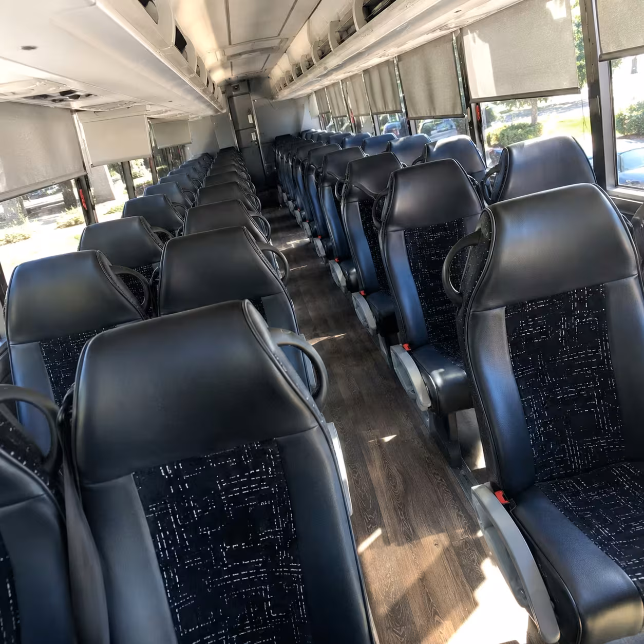edison charter bus rental interior